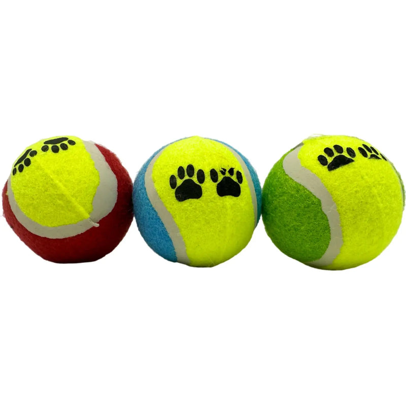 Kit de Brinquedos Interativos Estilo Bola de Tênis para Pets – 3 Unidades