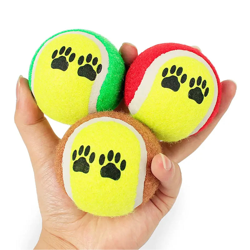 Kit de Brinquedos Interativos Estilo Bola de Tênis para Pets – 3 Unidades