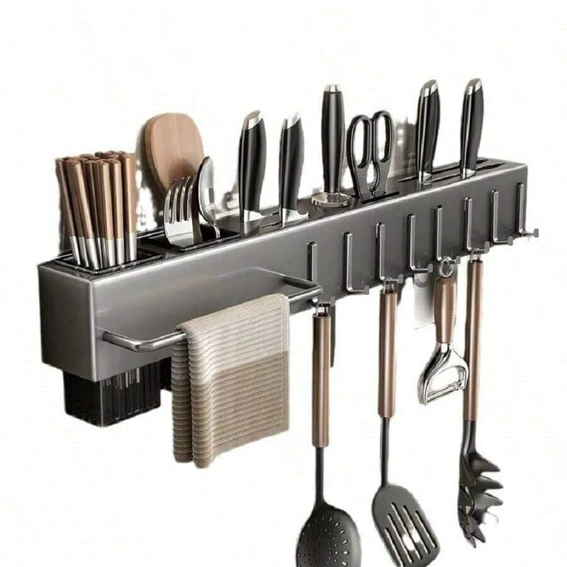 ORGANIZADOR DE UTENSÍLIOS DE COZINHA COM SUPORTE PARA FACAS, COLHERES E HASHIS