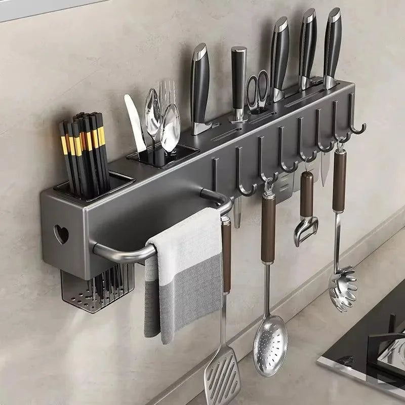 ORGANIZADOR DE UTENSÍLIOS DE COZINHA COM SUPORTE PARA FACAS, COLHERES E HASHIS