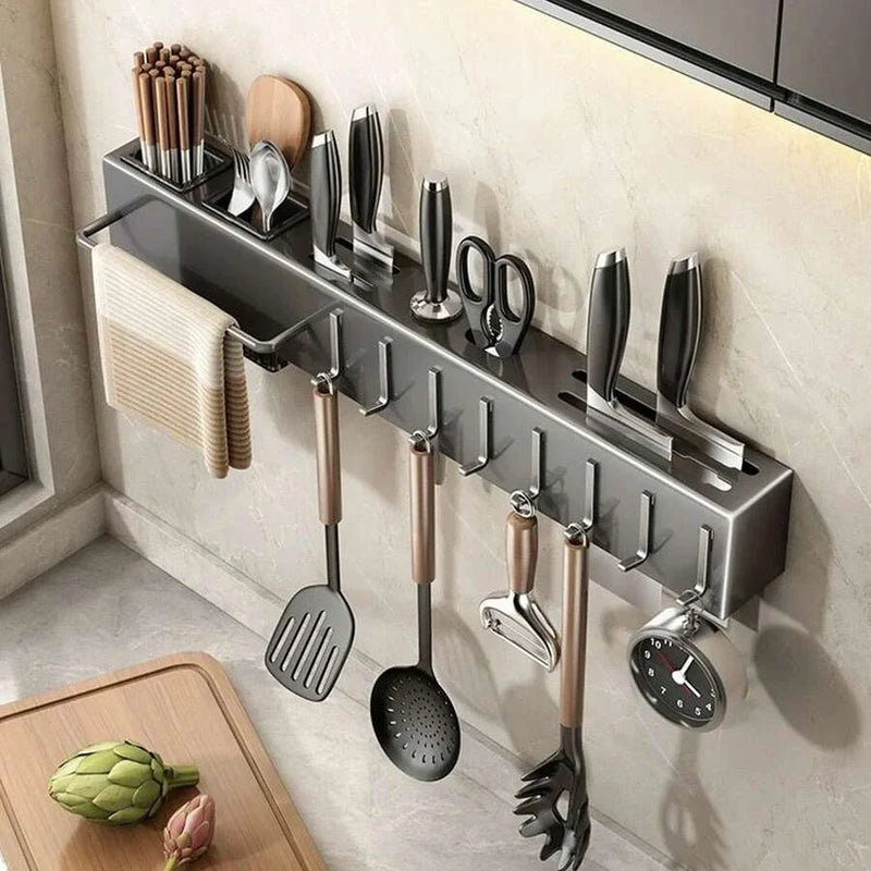 ORGANIZADOR DE UTENSÍLIOS DE COZINHA COM SUPORTE PARA FACAS, COLHERES E HASHIS