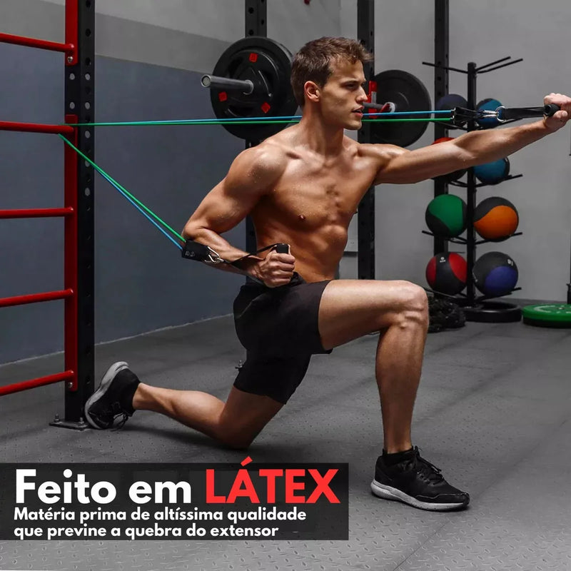 🏋️‍♂️ ELÁSTICO EXTENSOR DE EXERCÍCIOS EM CASA – SUPER KIT HOME FIT 🏋️‍♀️